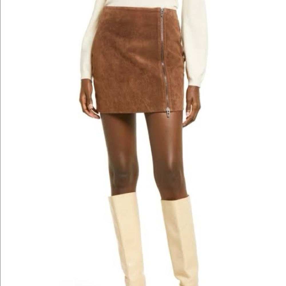 NWOT Blank NYC Tan Suede Mini Skirt size 28, brown